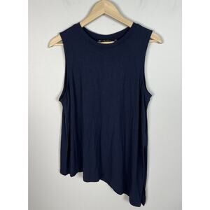 Athleta Cloudlight Asym Side Tie Tank Navy Blue Size Large Modal Stretch Women’s